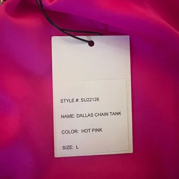 Dallas Chain Tank, Generation Love, Hot Pink, size L, new - Picture 3 of 3